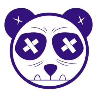 Tough Panda Decal (Purple)